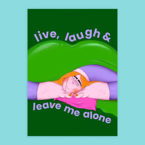 POSTKARTE "LIVE, LAUGH & LEAVE ME ALONE" 